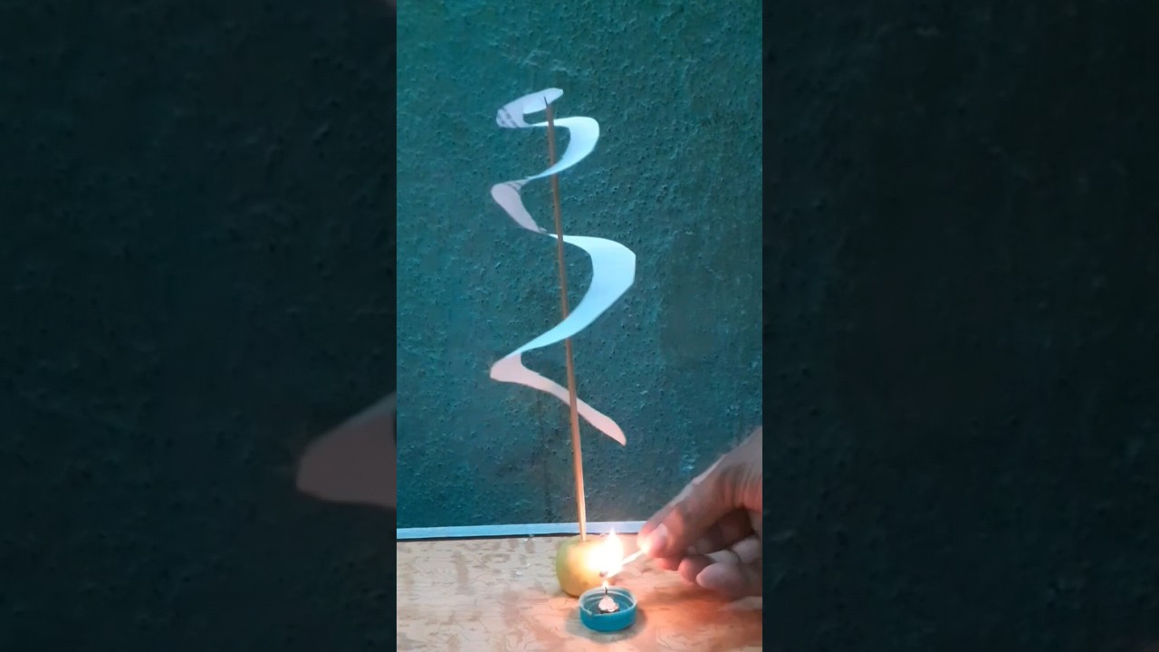 Fountain Paper Spinning By Candle || Paper spiral tric #experiment #paper #candle #short #science