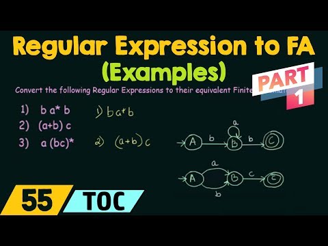 Conversion of Regular Expression to Finite Automata - Examples (Part 1)