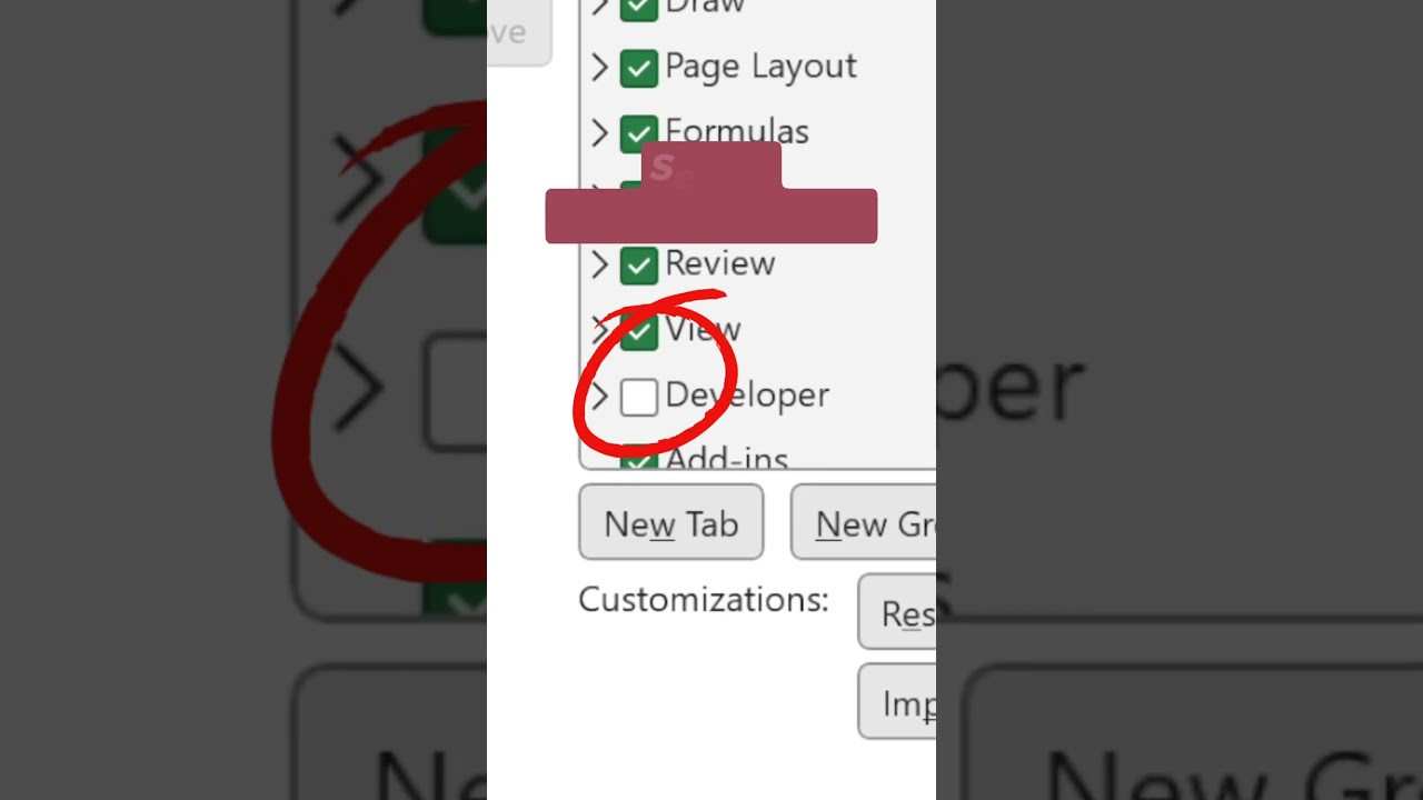 Enable Developer Tab in Excel Office 365