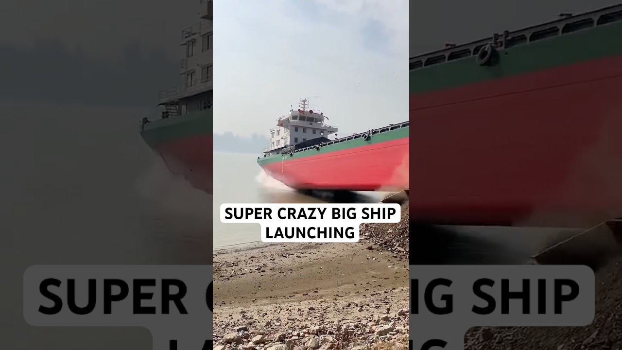 How Large Ships Are Launched Into the Ocean 🚢