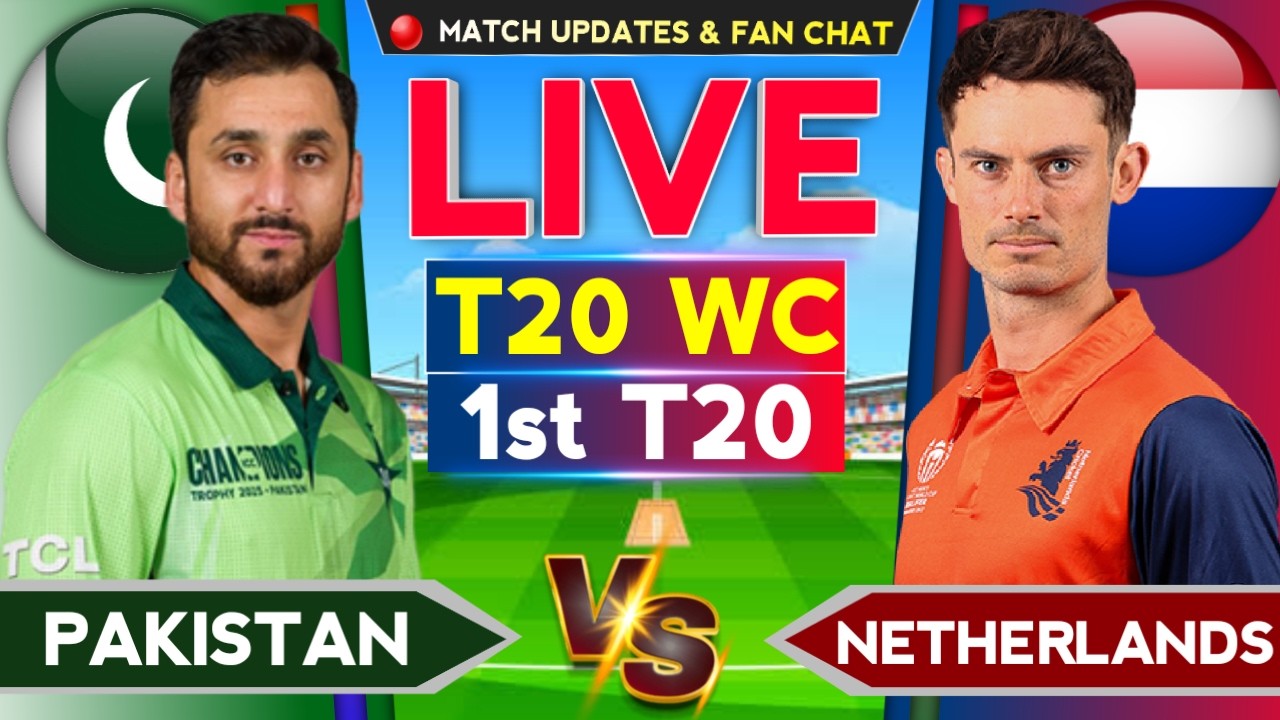 🔴Live: Pakistan vs Netherlands T20 WC 1st T20 | T20 World Cup | Cricket Commentary | Pak vs Ned Live