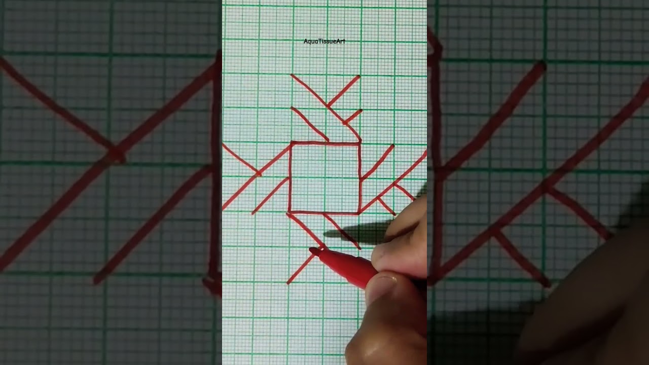 Easy 3D Rangoli on Graph Paper 🎨