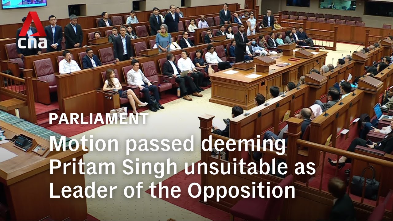 Singapore Parliament Questions Pritam Singh's Suitability as Opposition Leader