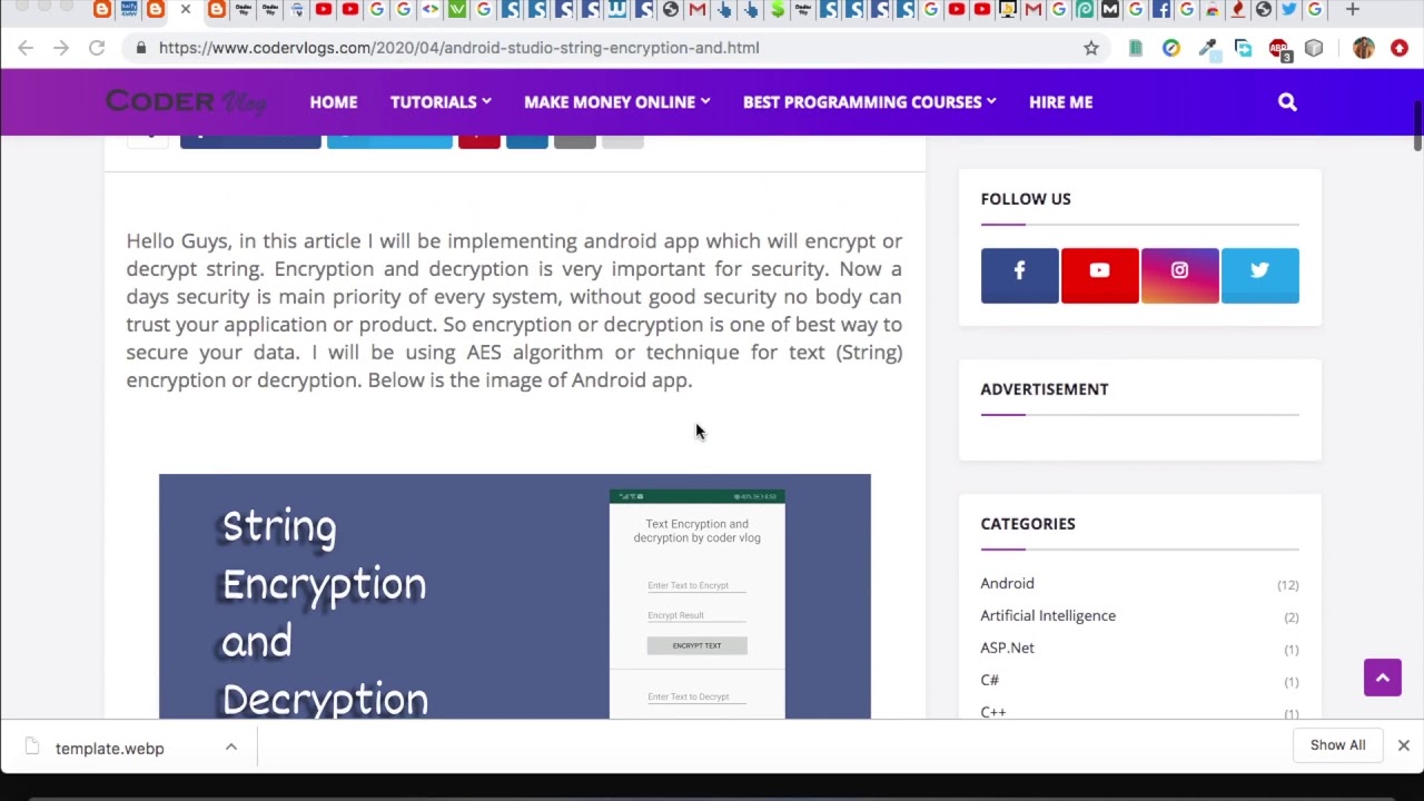 Android Studio: String Encryption and Decryption Using AES Algorithm