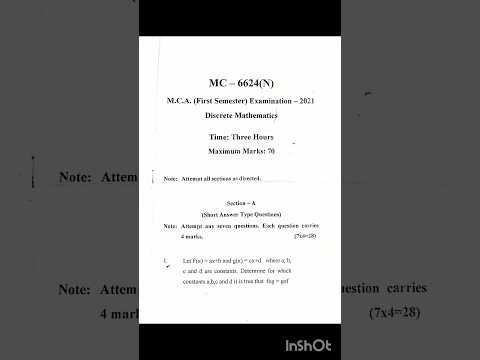 MCA 1ST Sem Discrete Mathematics PYP 2020-21 #bundelkhanduniversity #bu #mca #pyp #imp #bca #papers