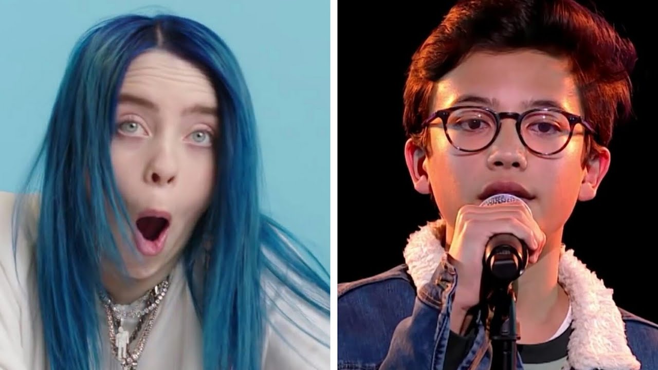 Billie Eilish Reacts to Justin's 'Lovely' on The Voice Kids 🎤