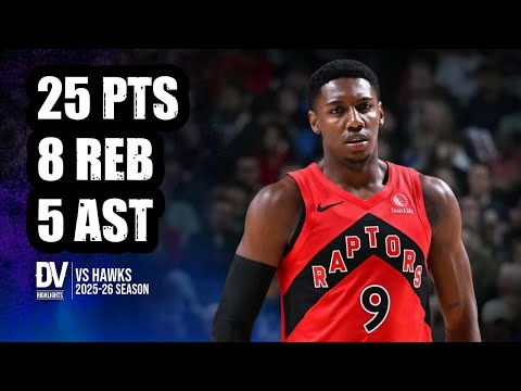 RJ Barrett vs Hawks 25 pts 8 reb 5 ast | Oct 22, 2025 | Regular Season