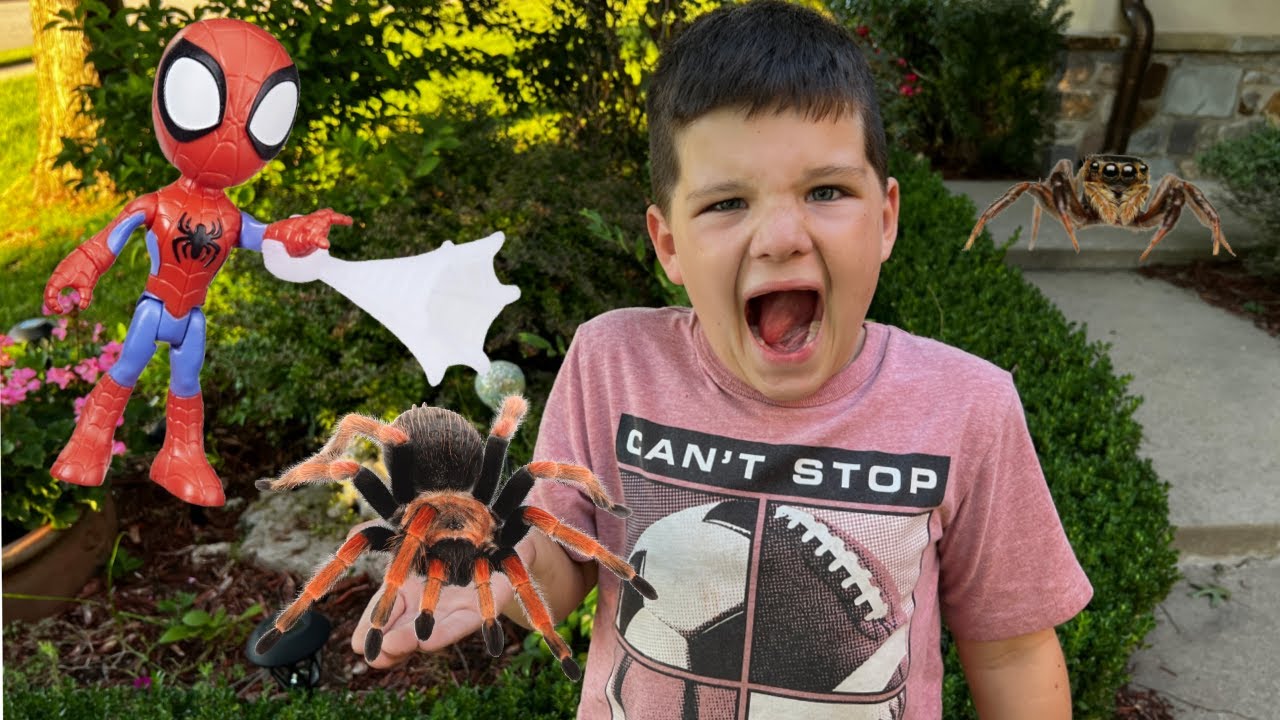 Caleb & Mommy Explore Spiders & Discover New Spidey & Friends Toys! 🕷️ Backyard Bug Hunt