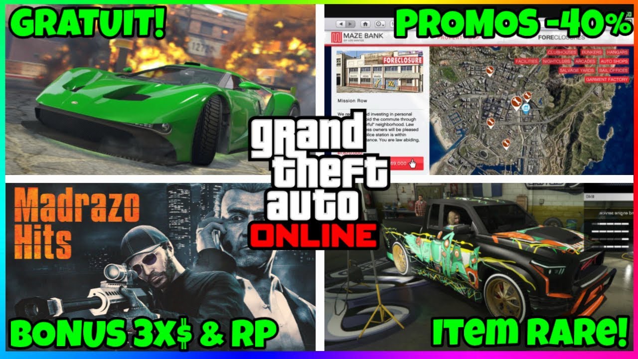 PROMO ET BONUS GTA ONLINE DE LA SEMAINE DU 22/1 & NOUVELLES MISSIONS GTA5 ONLINE DU DLC ARRIVENT!