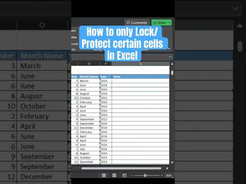 MS Excel - How to only Lock/Protect certain cells in Excel [Need 2 Know] #excel