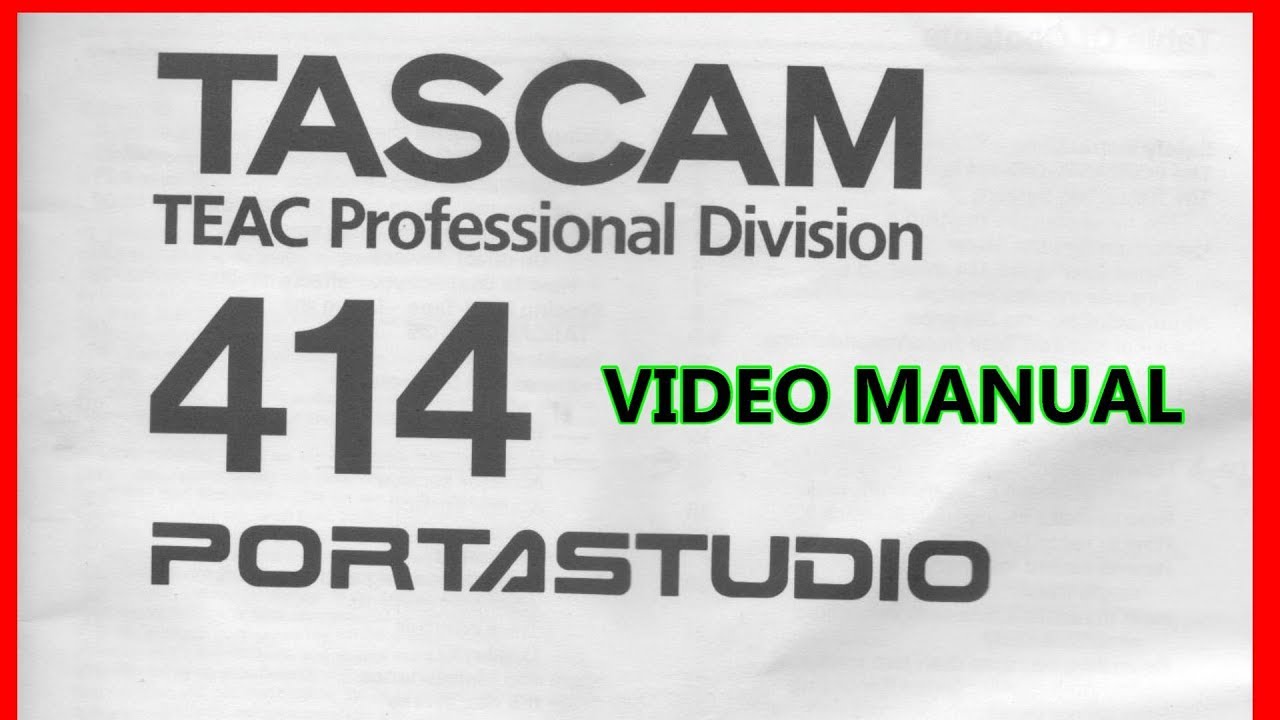 Tascam Portastudio 414 Video Manual π₯