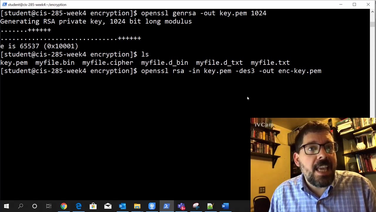 Encryption Demonstration using OpenSSL on CentOS 7