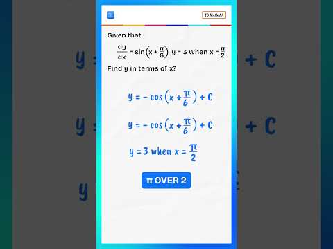 IB Math AA Integration Trick You NEED to Know! 🔥 | Solve dy/dx = sin(x + π/6) Fast!