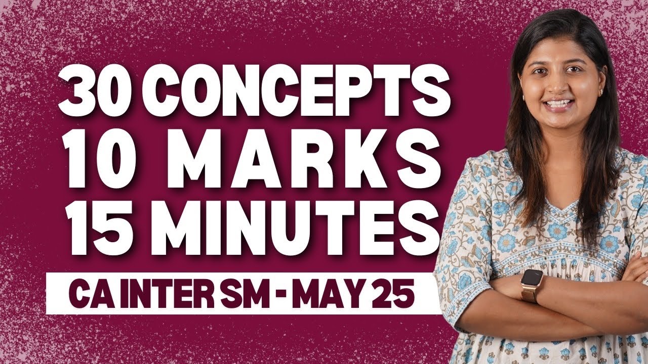 30 CA Inter SM: 30 Key Concepts for 10 Marks in Just 15 Minutes – May 2025 Exam Prep 📘