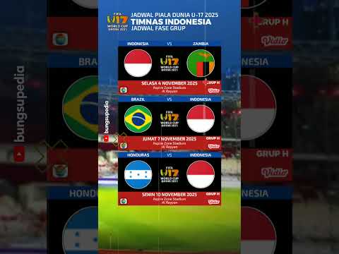 Jadwal Piala Dunia U17 2025 Timnas Indonesia #timnasindonesia #timnasu17 #jadwalpialaduniau17
