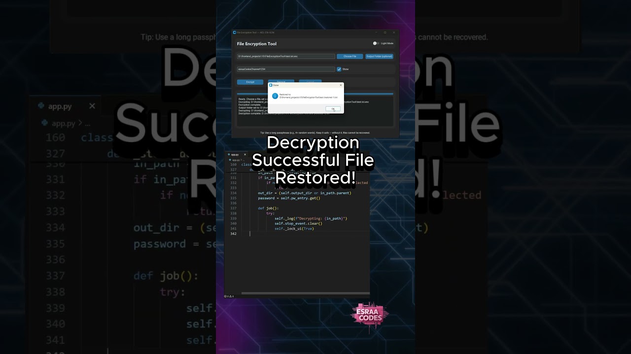 Instantly Decrypt Files with AES-256 in Python 🔓 | Easy Cybersecurity Tool