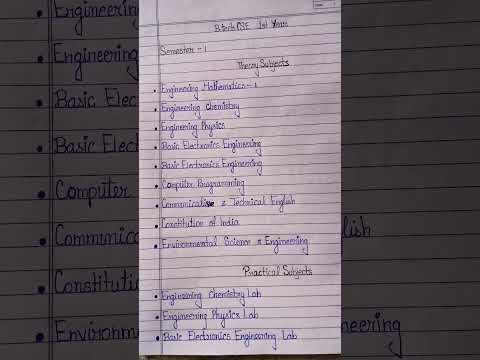 BTech CSE course first year subjects full syllabus 2025 | By Anshika Singh #becht #btech #btechcse