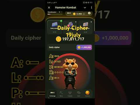 Hamster Kombat Daily Cipher | 19 july | #hamsterkombat