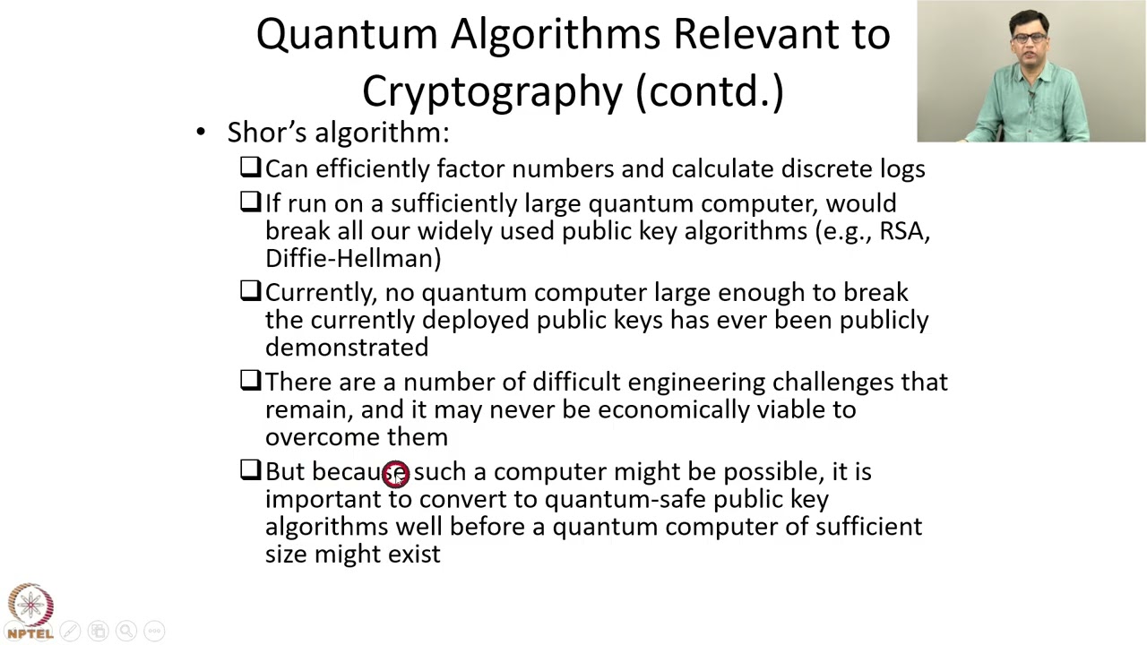 Week 12: Lecture 74 on Post-Quantum Cryptography