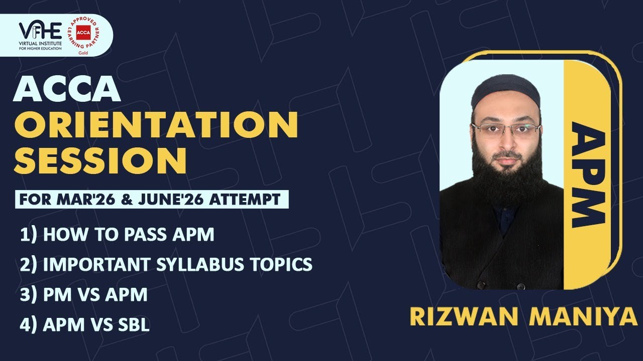 ACCA APM | How to pass APM | Key areas of the APM Syllabus to Focus on | Mar'26 Orientation