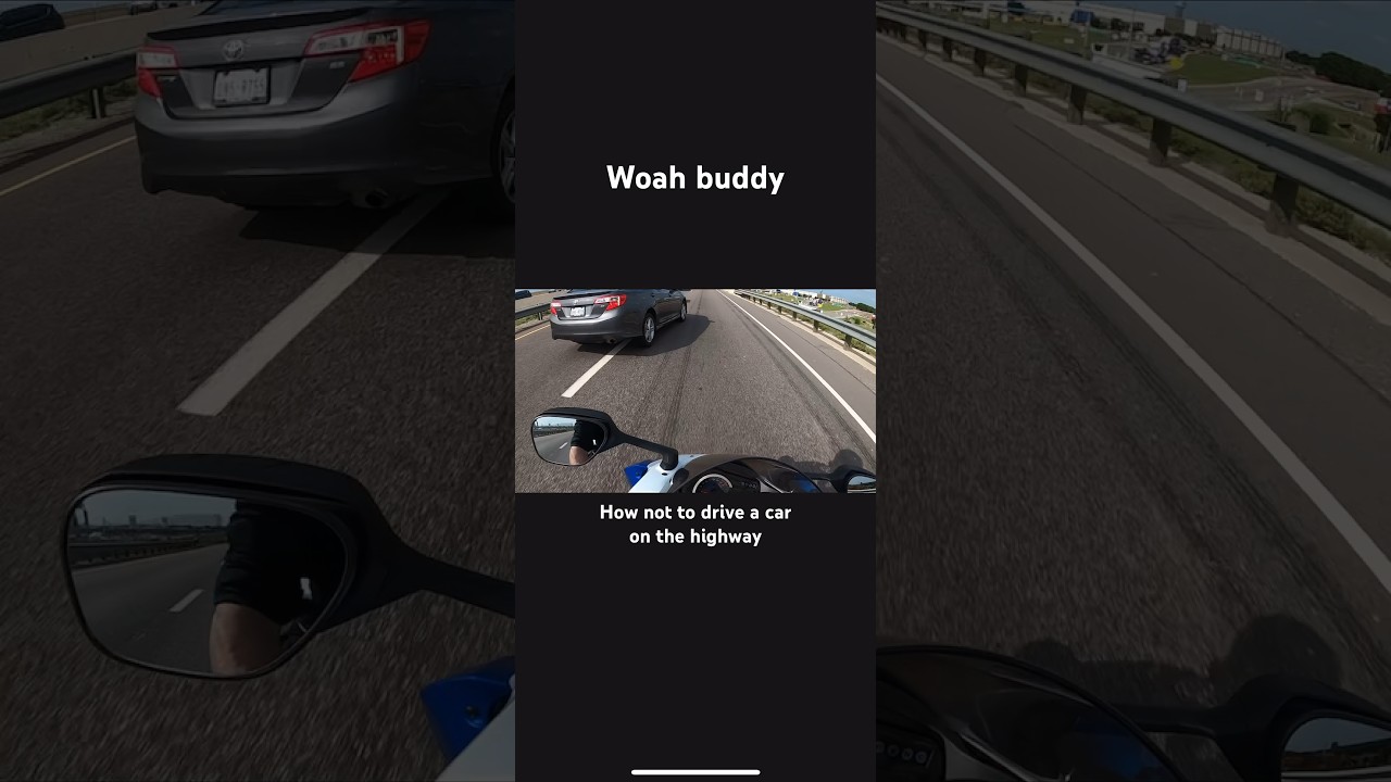 Reckless Driver Nearly Hits Biker While Texting 📱