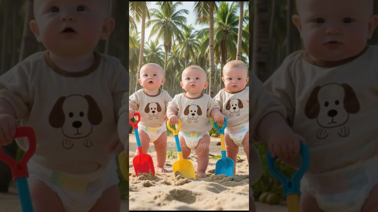 Triplet Babies’ Beach Mischief: Learning Respect 🌊
