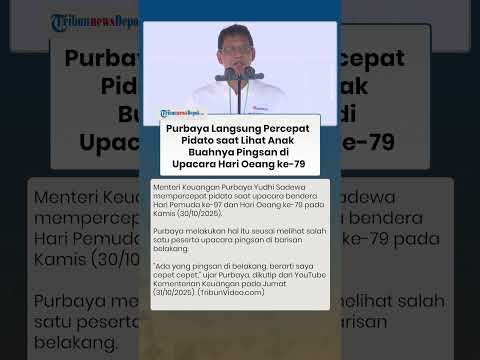 Purbaya Langsung Percepat Pidato saat Lihat Anak Buahnya Pingsan di Upacara Hari Oeang ke-79