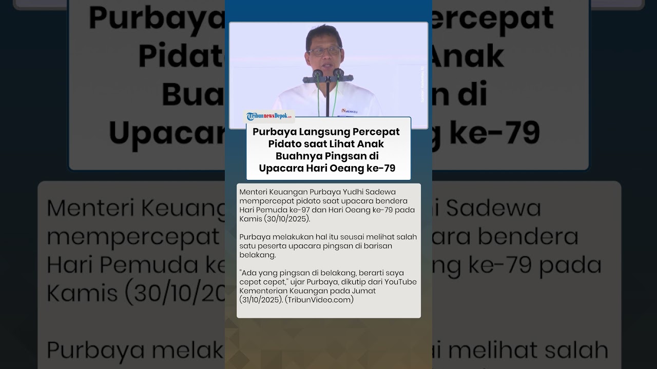 Menteri Keuangan Purbaya Langsung Percepat Pidato Saat Anak Buah Pingsan di Upacara Hari Oeang ke-79