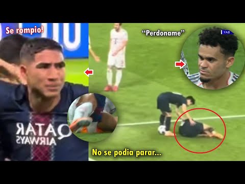ASI FUE LA TERRIBLE LESION y LLANTO de ACHRAF HAKIMI tras FALTA de LUIS DIAZ HOY con el PSG