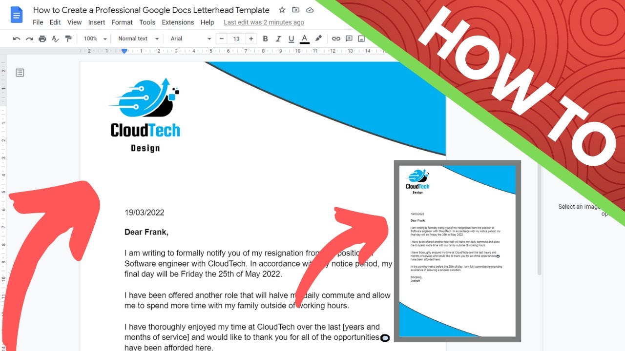 Create a Professional Google Docs Letterhead ✍️