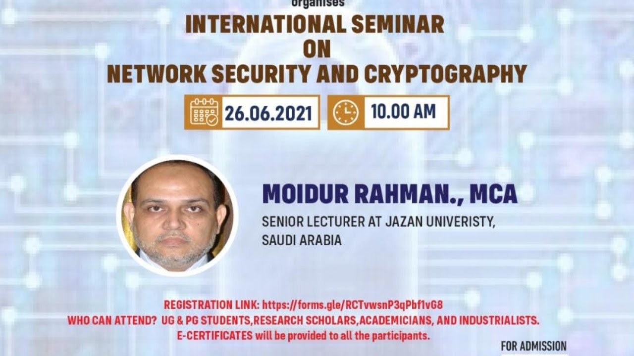 Join the International Seminar on Network Security & Cryptography 🔐