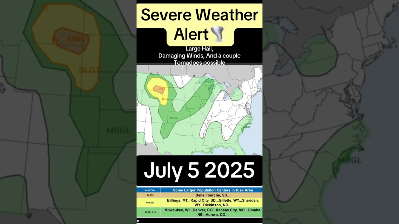 Severe Weather Alert: Elevated Risk of Thunderstorms, Wind, Hail, and Tornadoes
