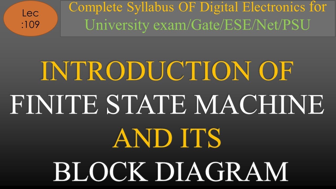 Intro to Finite State Machines & Block Diagram | R K Classes