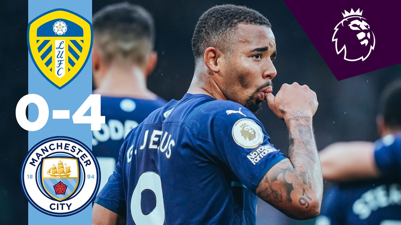 Man City Dominates Leeds 4-0 | Goals by Rodri, Ake, Jesus & Fernandinho ⚽