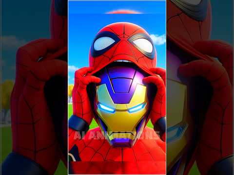 Spiderman transformation into Ironman?! spiderman vs sonic vs deadpool #spiderman #sonic #marvel #dc