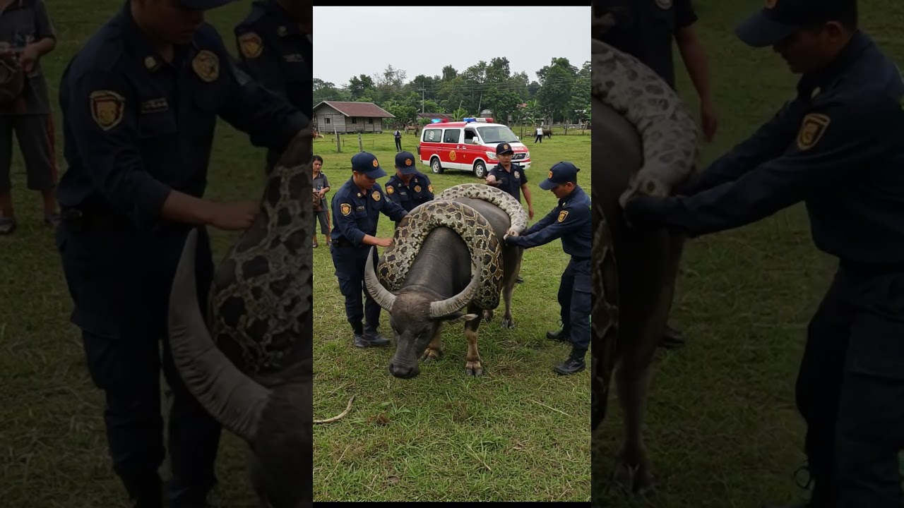 Race to Save Water Buffalo from Python π