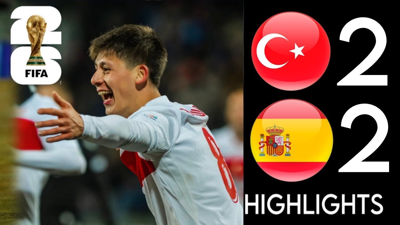 Turkey 2-2 Spain: Highlights & Goals ⚽