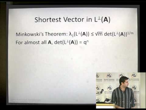 Winter School on Cryptography: Basic Cryptanalysis - Vadim Lyubashevsky
