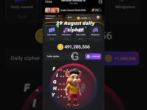 Hamster kombat daily cipher code 29 August #hamsterkombat #airdrops #nft #taptap #mining