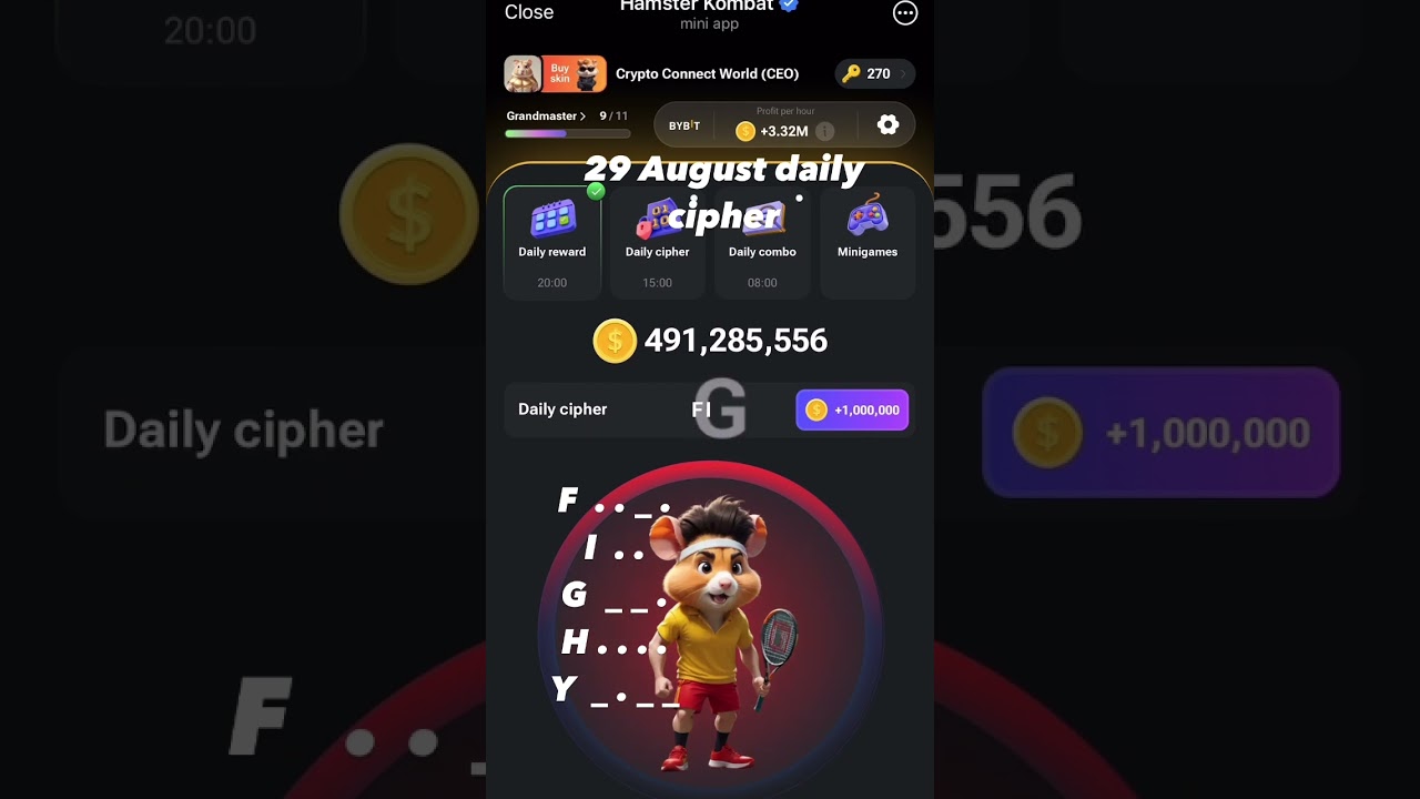 🔥 Hamster Kombat Daily Cipher Code for August 29 – Claim Your Rewards! 🚀