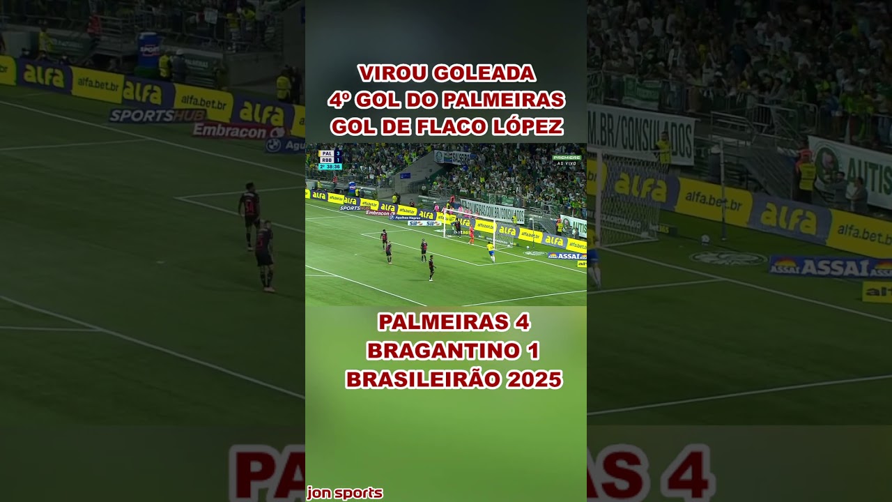 Gol de Flaco López! Palmeiras amplia a vantagem contra o Bragantino ⚽ | Brasileirão 2025