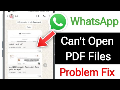 Fix Whatsapp Can't Open PDF Files (New Update 2025) || Whatsapp PDF File Not Opening Problem