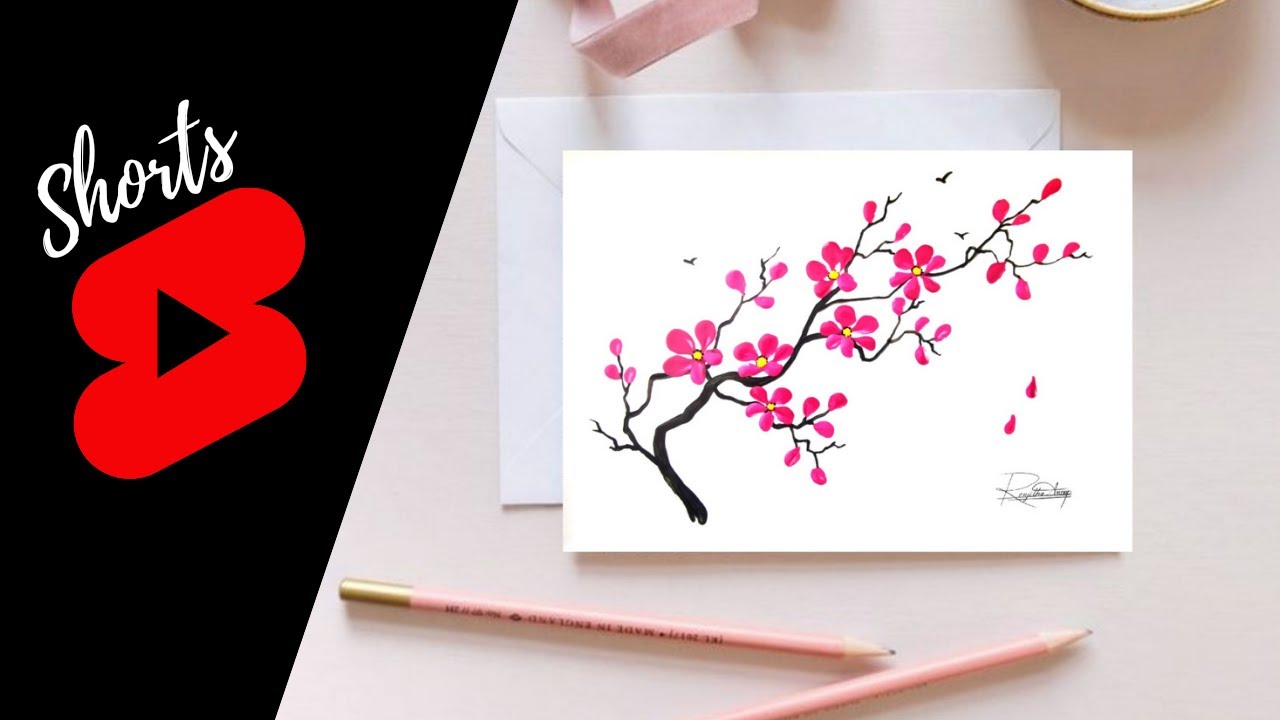 Cherry Blossom Flower Painting on Ceramic Plate ๐ธ