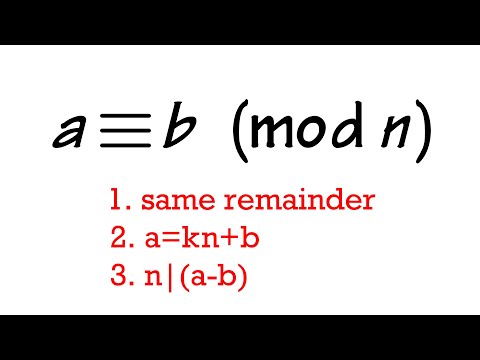 What does a ≡ b (mod n) mean? Basic Modular Arithmetic, Congruence