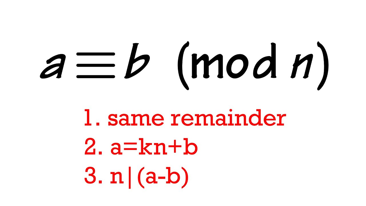 Understanding a ≡ b (mod n): A Simple Guide to Modular Arithmetic 🔢