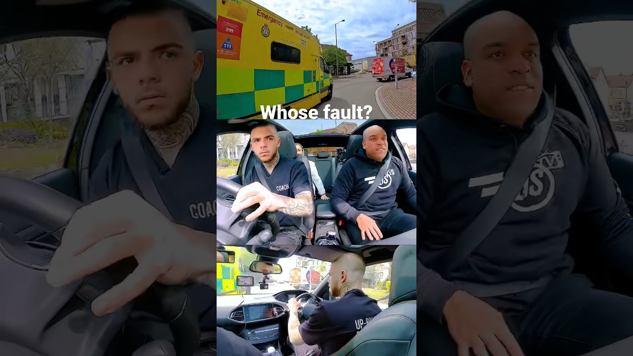 Shocking Near Miss: Learner Driver Almost Collides with Ambulance 🚑