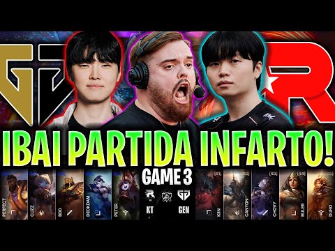 IBAI CASTEA PARTIDA DE INFARTO! 😱AYY MI FRIOVY!🔥 | GEN vs KT Game 3 WORLDS 2025 SEMIFINAL IBAI
