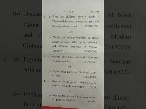 BCA 5th mid sem Cryptography Question paper ( Oct.,2023) #bca #gehu #security #learning 😇