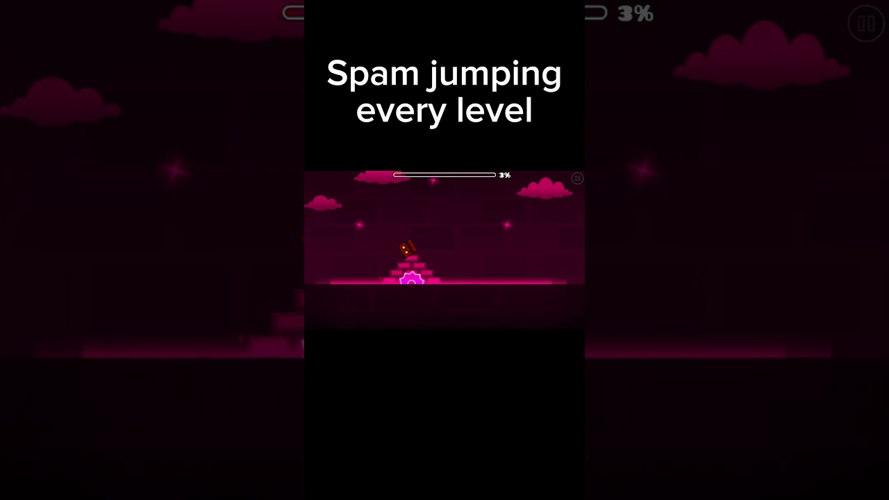 Spam Jumping Through All Levels in Geometry Dash #shorts