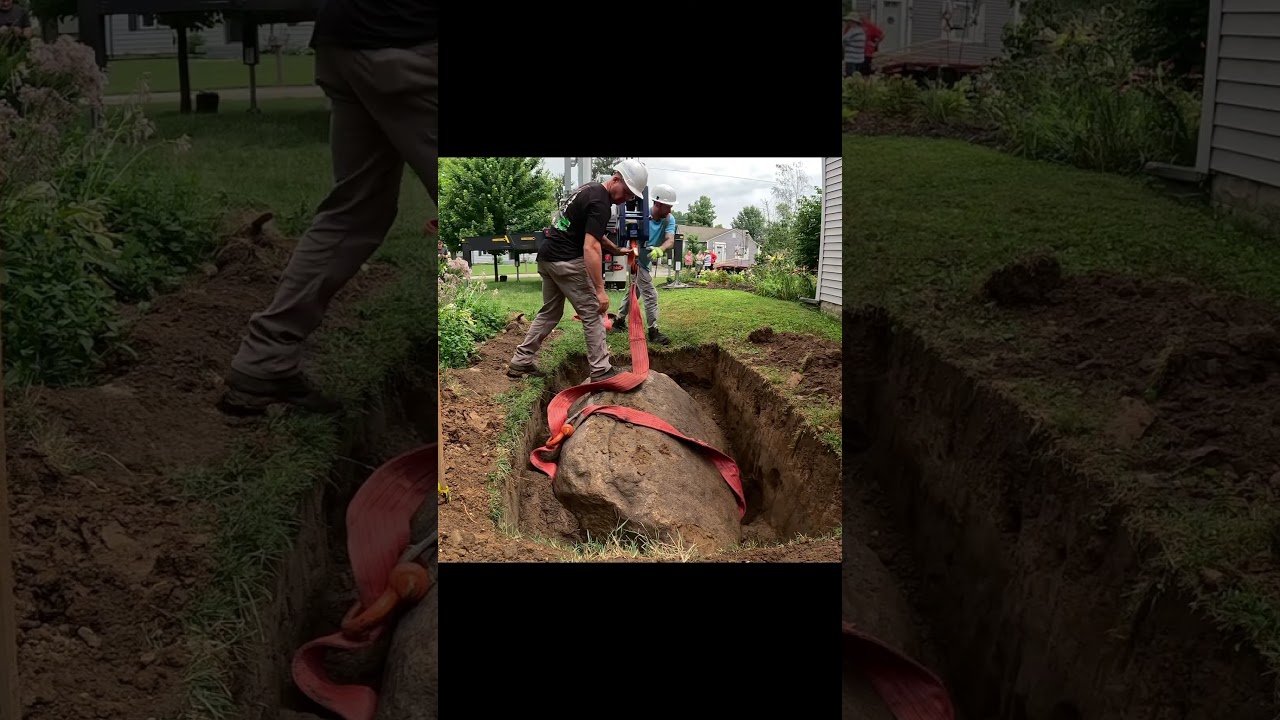 I Dug Up a 10,300-Pound Boulder for My Lawn 🪨